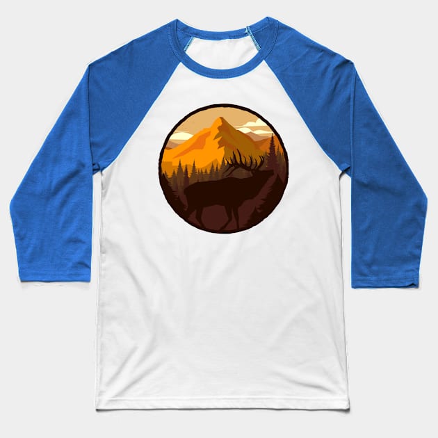 Deer In The Dawn - Nature Lovers Baseball T-Shirt by Hariolf´s Mega Store